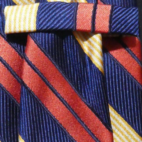 Striped Necktie | Hand Crafted In Canada | 100% Italian Silk - Picture 4 of 7